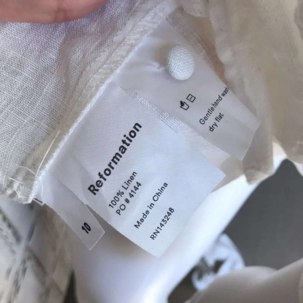 Reformation Eloise 100% linen button front dress white color size 10 - Picture 11 of 11